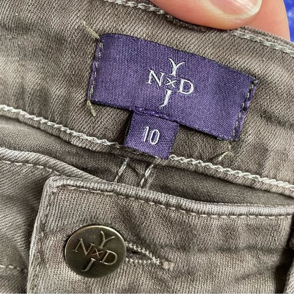 NYDJ Brown Rachel Roll Cuff Ankle Jeans Lift Tuck Technology Womens 10 Stretchy - Picture 9 of 15